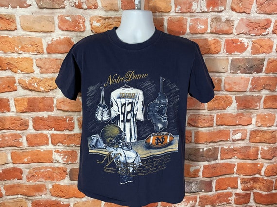 Vintage 90s Notre Dame Football Nutmeg Shirt - Fits M - Single