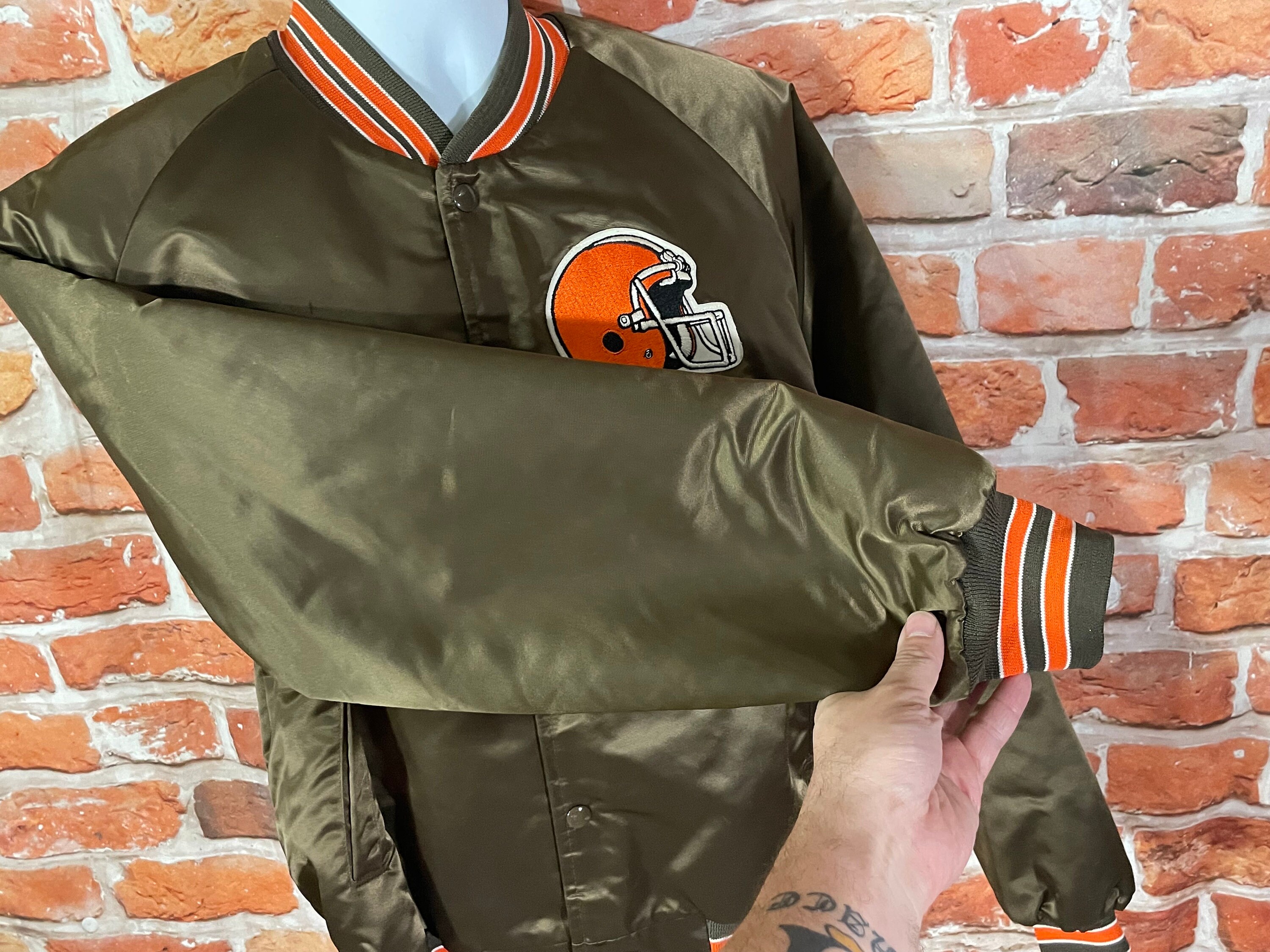Vintage Cleveland Browns Chalkline Satin Bomber Jacket - Sz