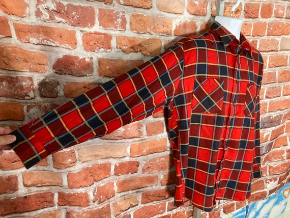 vintage 80s Coleman plaid flannel shirt - sz M - … - image 4