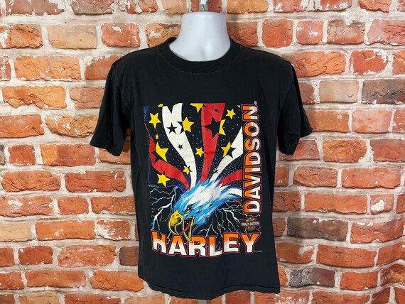 Vintage 80s Harley Davidson Screaming Eagle T-shirt - Sz M - Etsy
