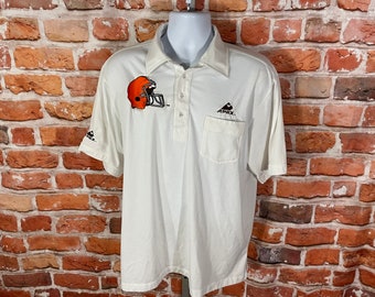 vintage 90s Cleveland Browns apex one polo shirt - sz XL -
