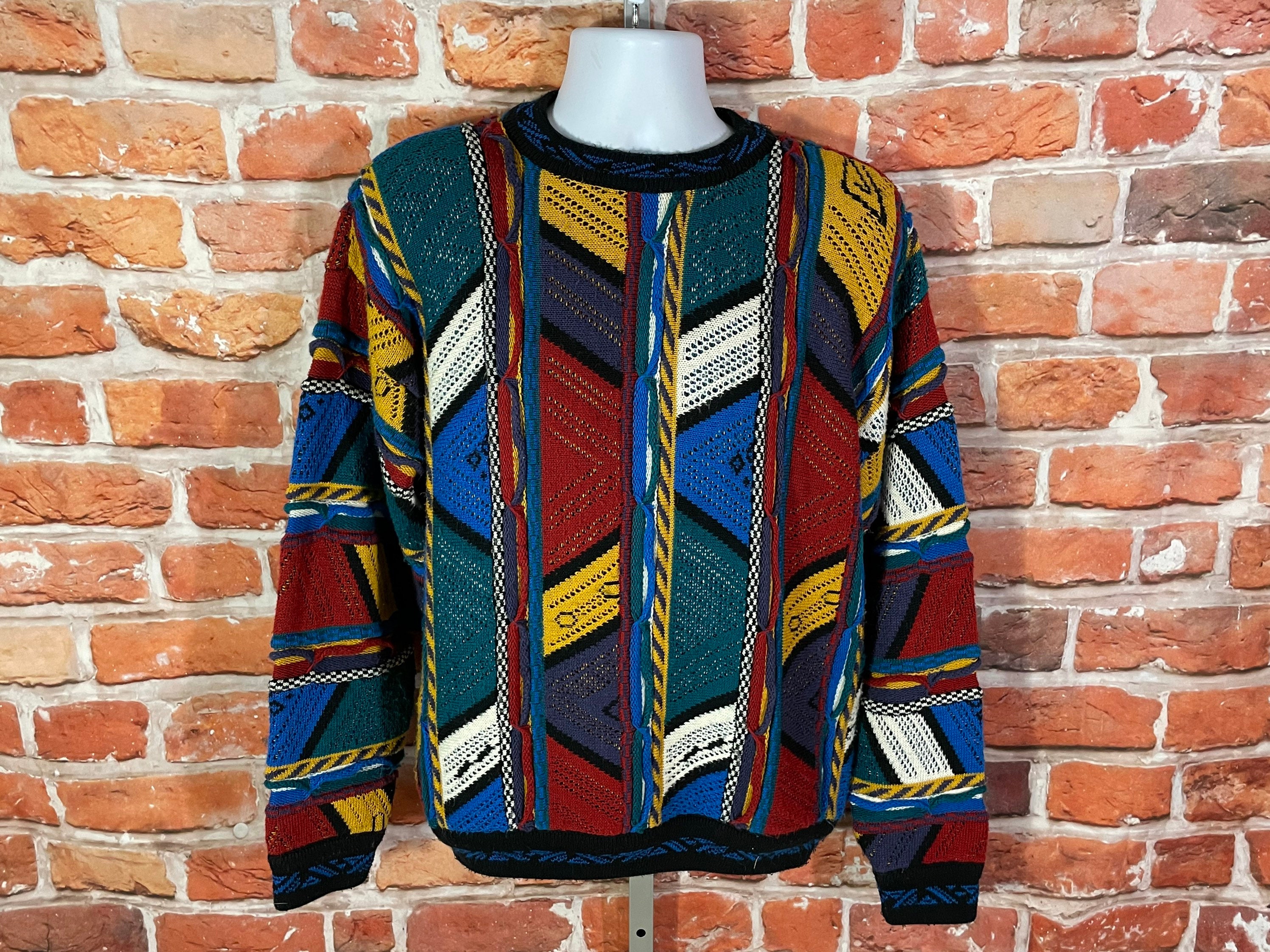 Vintage 90s Protege Textured Coogi Style Sweater Sz M - Etsy Canada