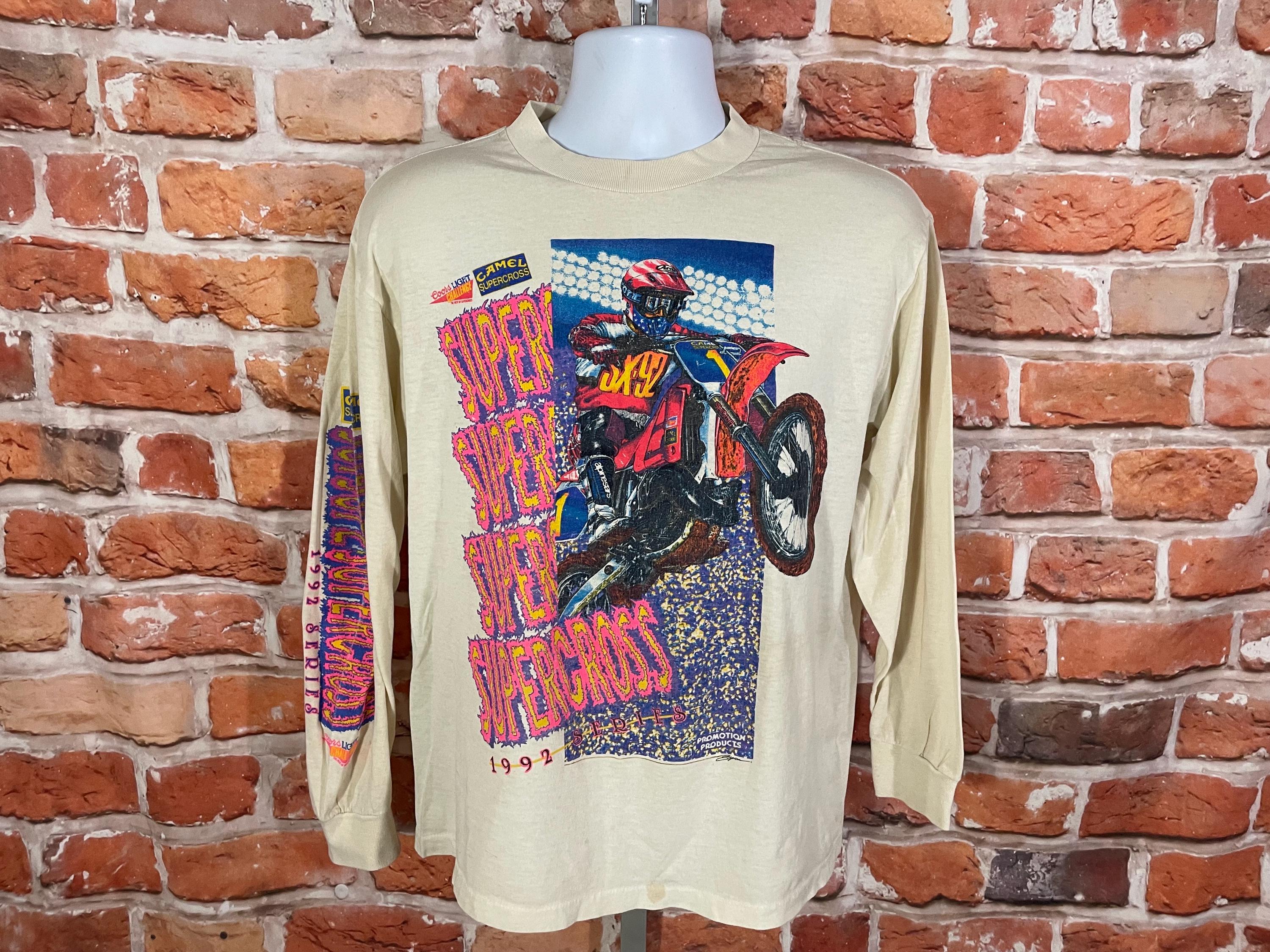 1992 Disressed Camel Coors Supercross Long Sleeve Shirt - Sz S