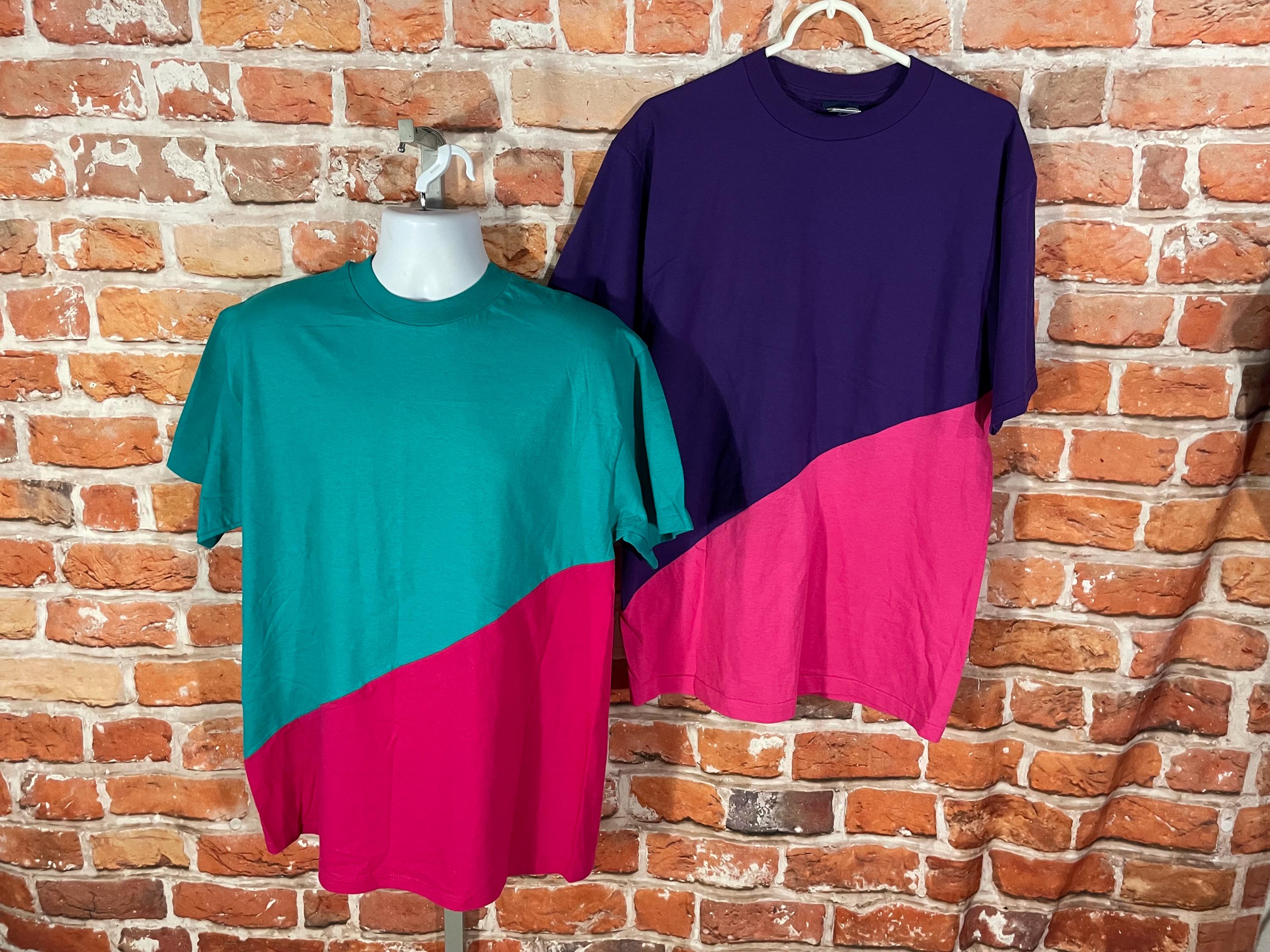 90s Color Block Shirt - Etsy