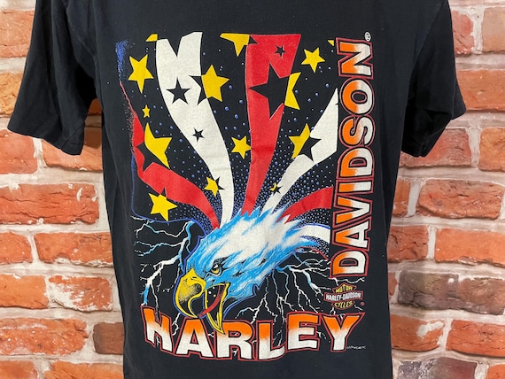 Vintage 80s Harley Davidson Screaming Eagle T-shirt - Sz M - Etsy