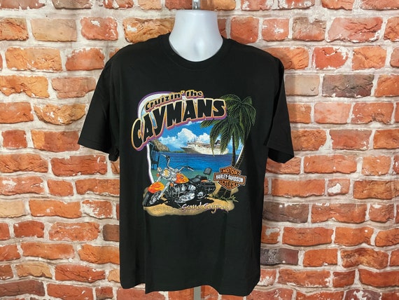 vintage y2k Cayman Islands Harley Davidson shirt … - image 3