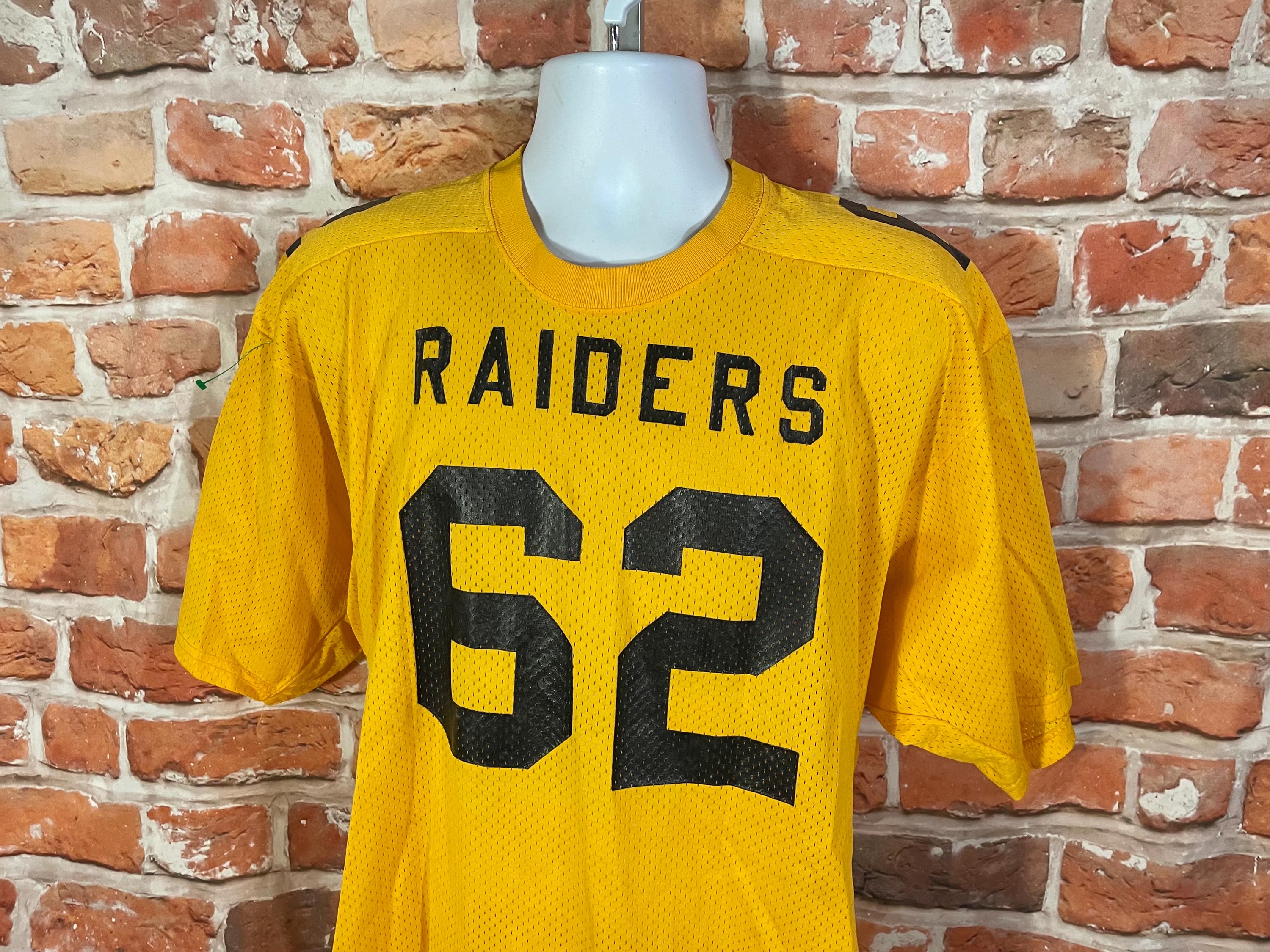 vintage Warren Harding Raiders football jersey - fits L - 70s 80s yellow mesh