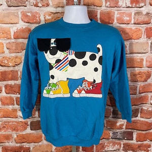 vintage Zoodles 3D dog Girls/Youth sz 14 long fit sweatshirt 90s cute crewneck