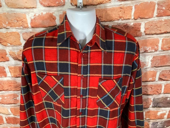 vintage 80s Coleman plaid flannel shirt - sz M - … - image 3