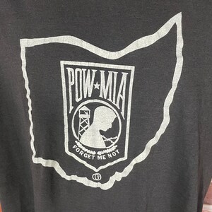 vintage 70s Ohio POW shirt - paper thin faded sz XL - Vietnam grunge biker tee