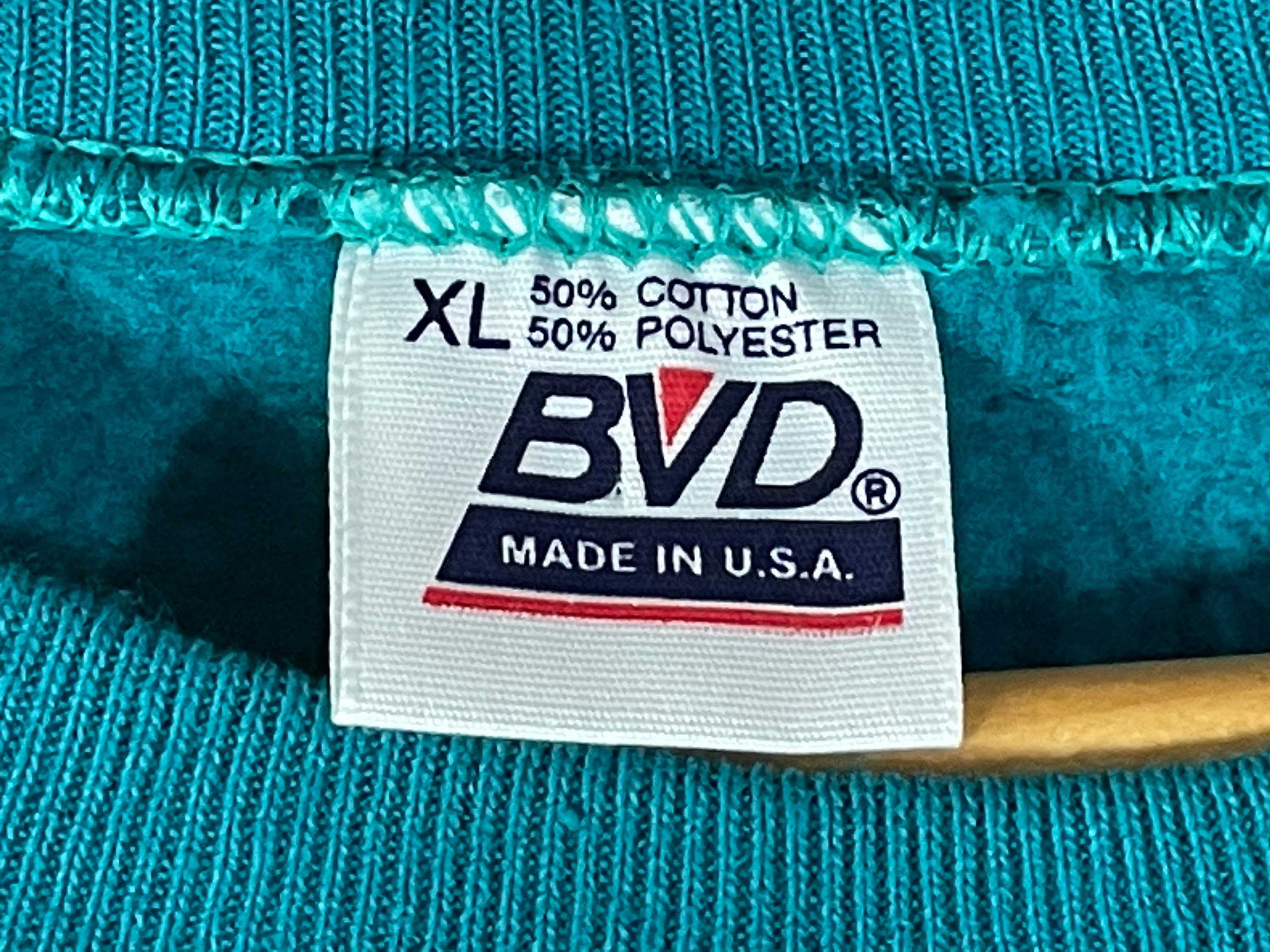 50s VINTAGE BVD SWEATSHIRTS 綿100 XL VINTAGE BVD Sweatshirt Men Large Blue Blank Street Wear
