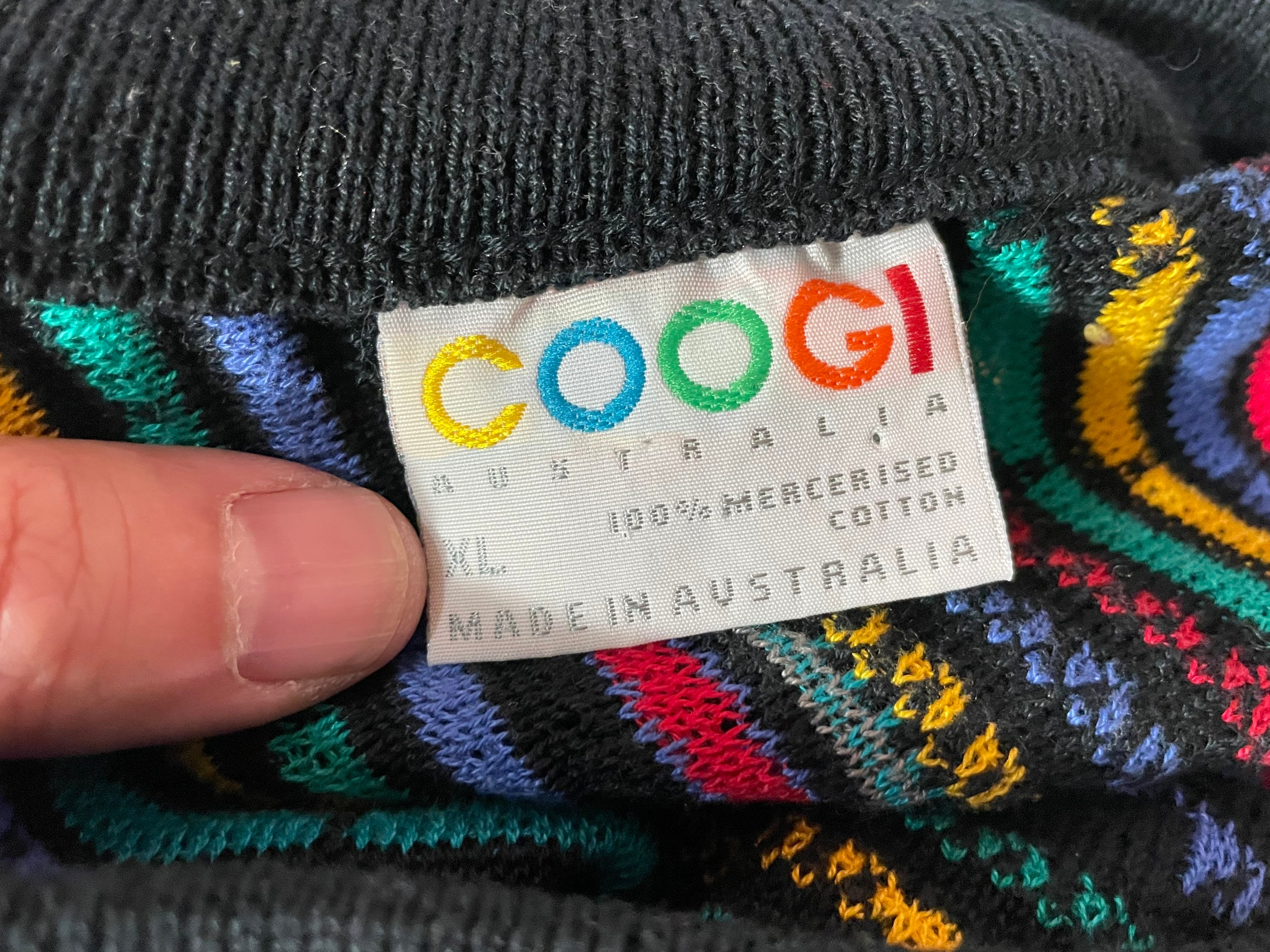 Vintage 90s Authentic Coogi Textured Funky Sweater - Sz XL Vintage 90s Authentic Coogi Textured Funky Sweater - Sz XL