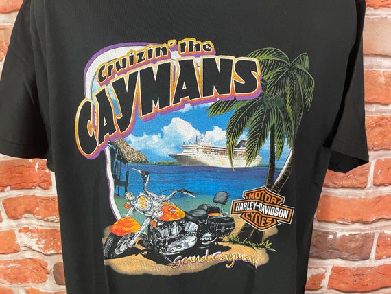 vintage y2k Cayman Islands Harley Davidson shirt … - image 1