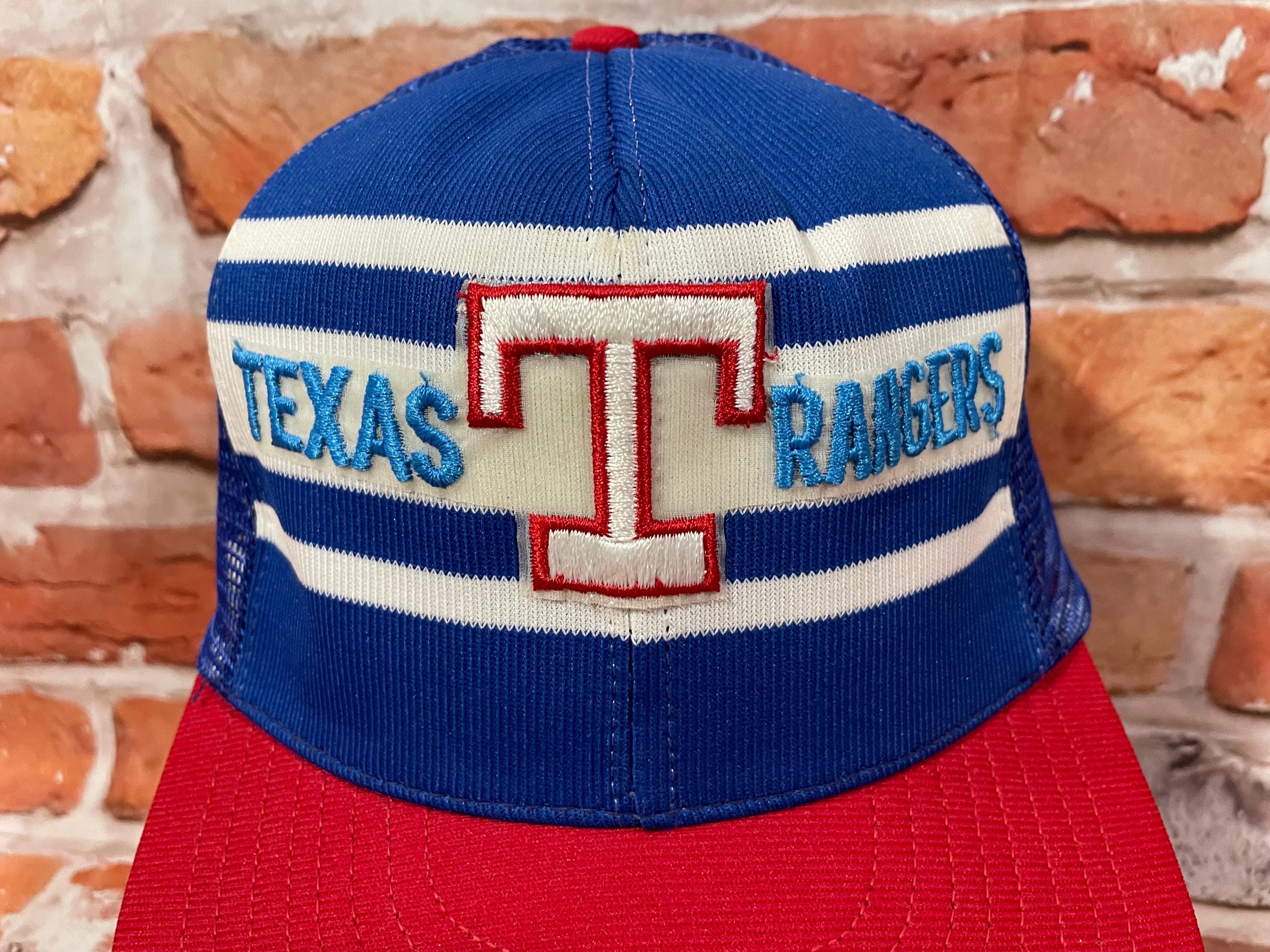 Vintage 80s Texas Rangers Reynolds Striped M/S Snapback Hat