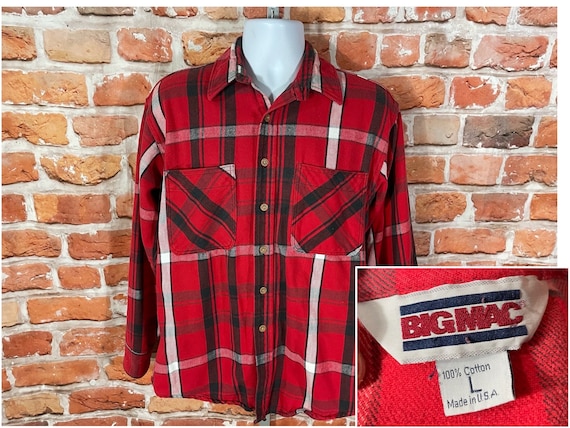 80's BIG MAC HEAVY FLANNEL SHIRT USA XL