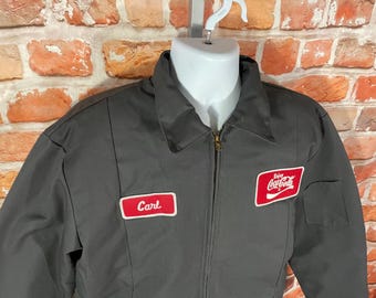 coca-cola 80s ウール ワークジャケット 非売品 Vintage Coca Cola Work Jacket - Sz L Tall - Diamond Quilt