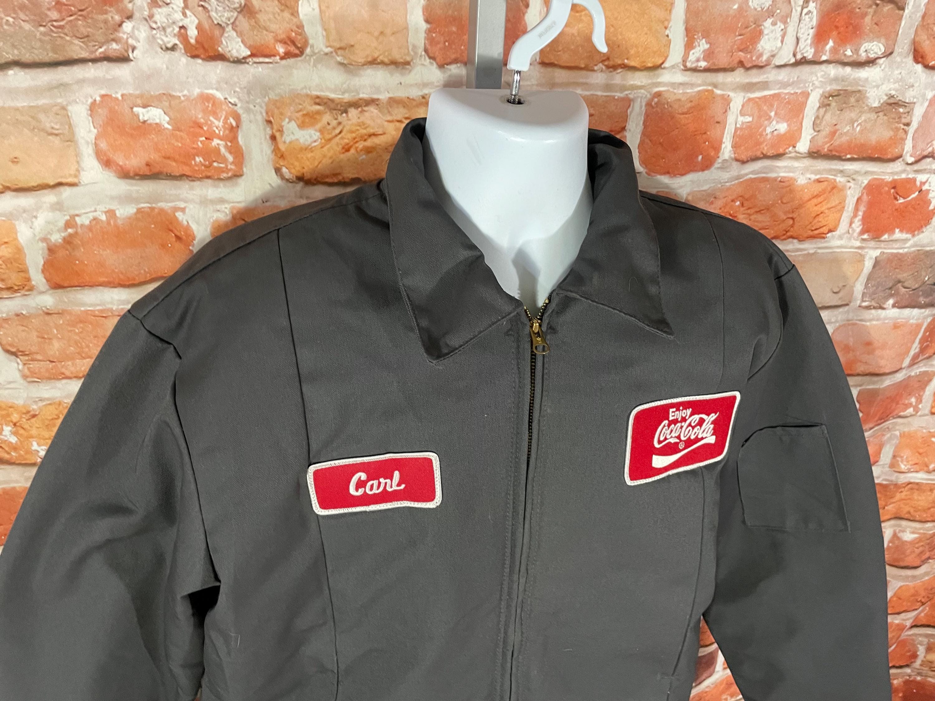 Vintage Coca Cola Work Jacket - Sz L Tall - Diamond Quilt