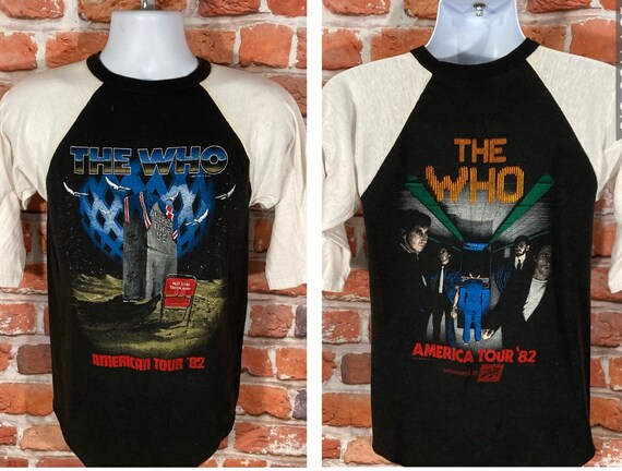 True Vintage the Who 1982 Raglan Baseball Ringer Shirt - Sz M/S 