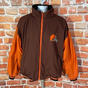 90s〜 nfl nylon × fleece reversible jkt Vintage 90s Cleveland Browns Reversible Jacket - Sz XL - Fleece - Etsy