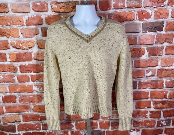 vintage 70s speckled JCPenney sweater - sz L - gr… - image 1