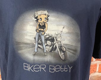 Vintage 90s Betty Boop Biker Harley T-shirt - Etsy