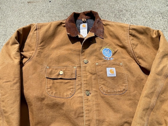 Vntg Carhartt CO1 Chore Jacket - Sz 44 TALL - GE General Electric