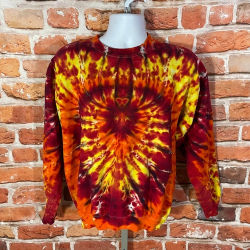 sweat-shirt tie dye vintage des années 90 - sz M - grunge hippie boho mort