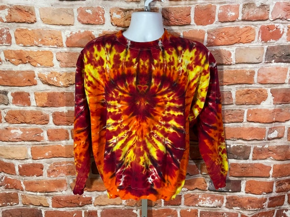 vintage 90s tie dye sweatshirt - sz M - grunge hi… - image 1