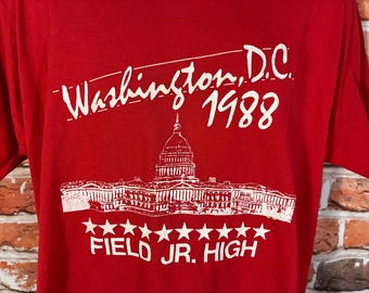 vintage 1988 Washington DC Field Jr High Trip shirt fits L single stitched tee