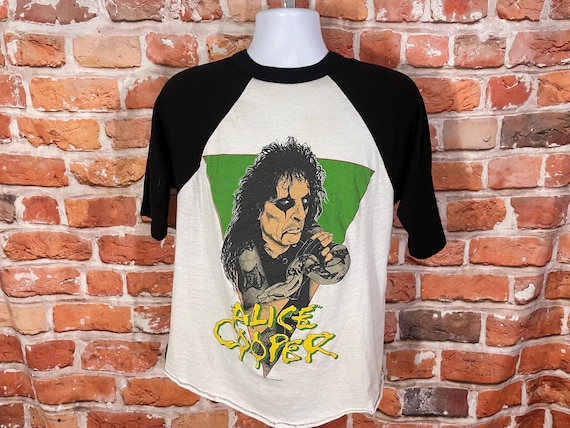 Vintage Alice Cooper 86-87 Tour Raglan Shirt - Soft 80s Tee - Fits