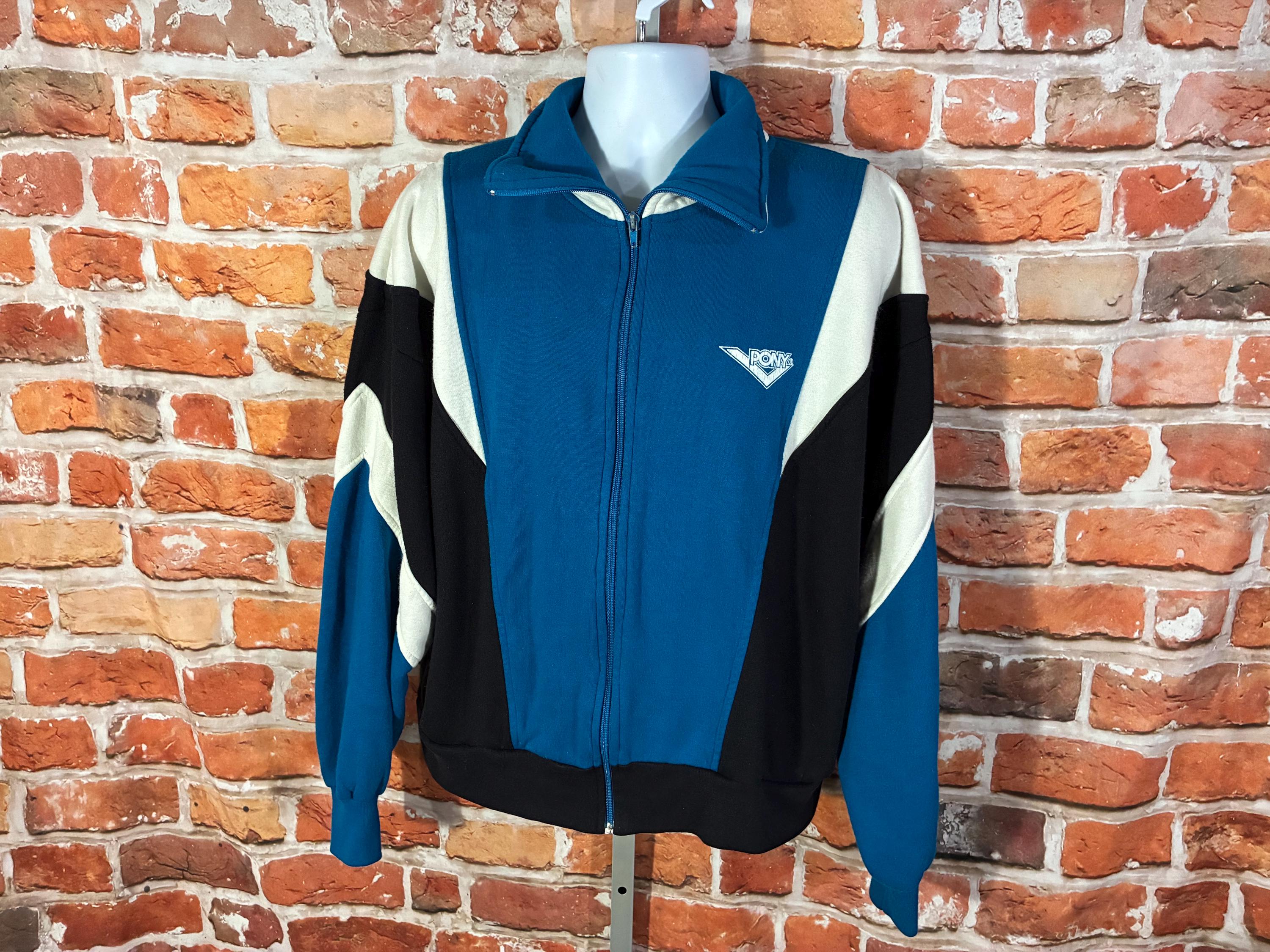 ぷ*く様 1980's  Track Jacket Vintage Pony Color Block Track Jacket Sz XL Warm up 80s - Etsy
