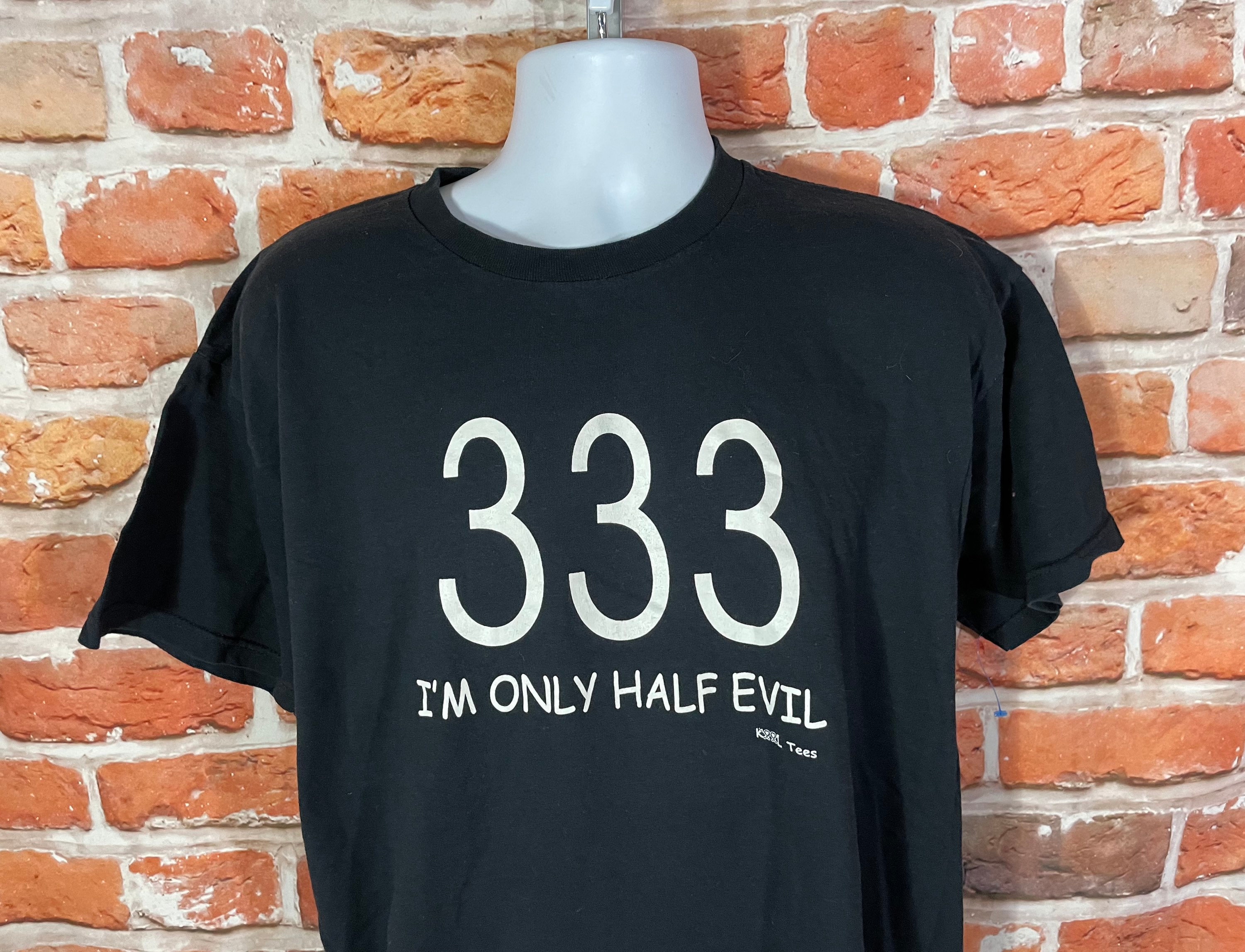 Vintage 333 Half Evil Shirt - Sz XL - 90s Funny Grunge 666