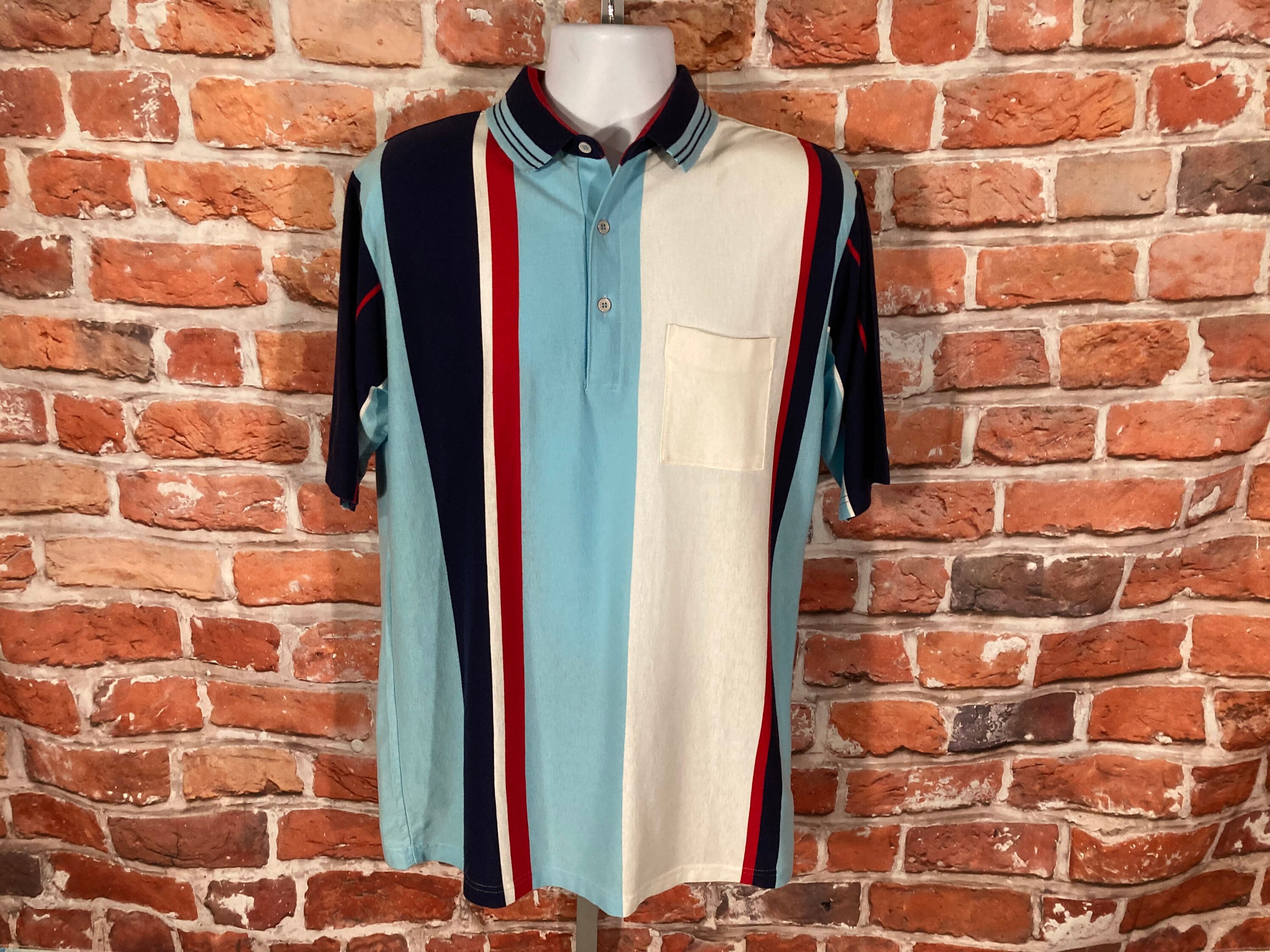 vertical stripe golf shirt
