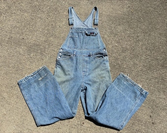 vintage DISTRESSED Calvin Klein 90s denim bib overalls sz L