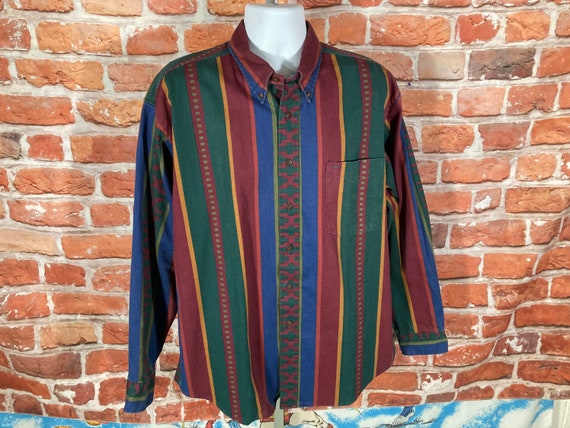 c-boy style 90's stripe shirt × leather Cat & Jack Boy's Navy Vertical Stripe Button Down Long