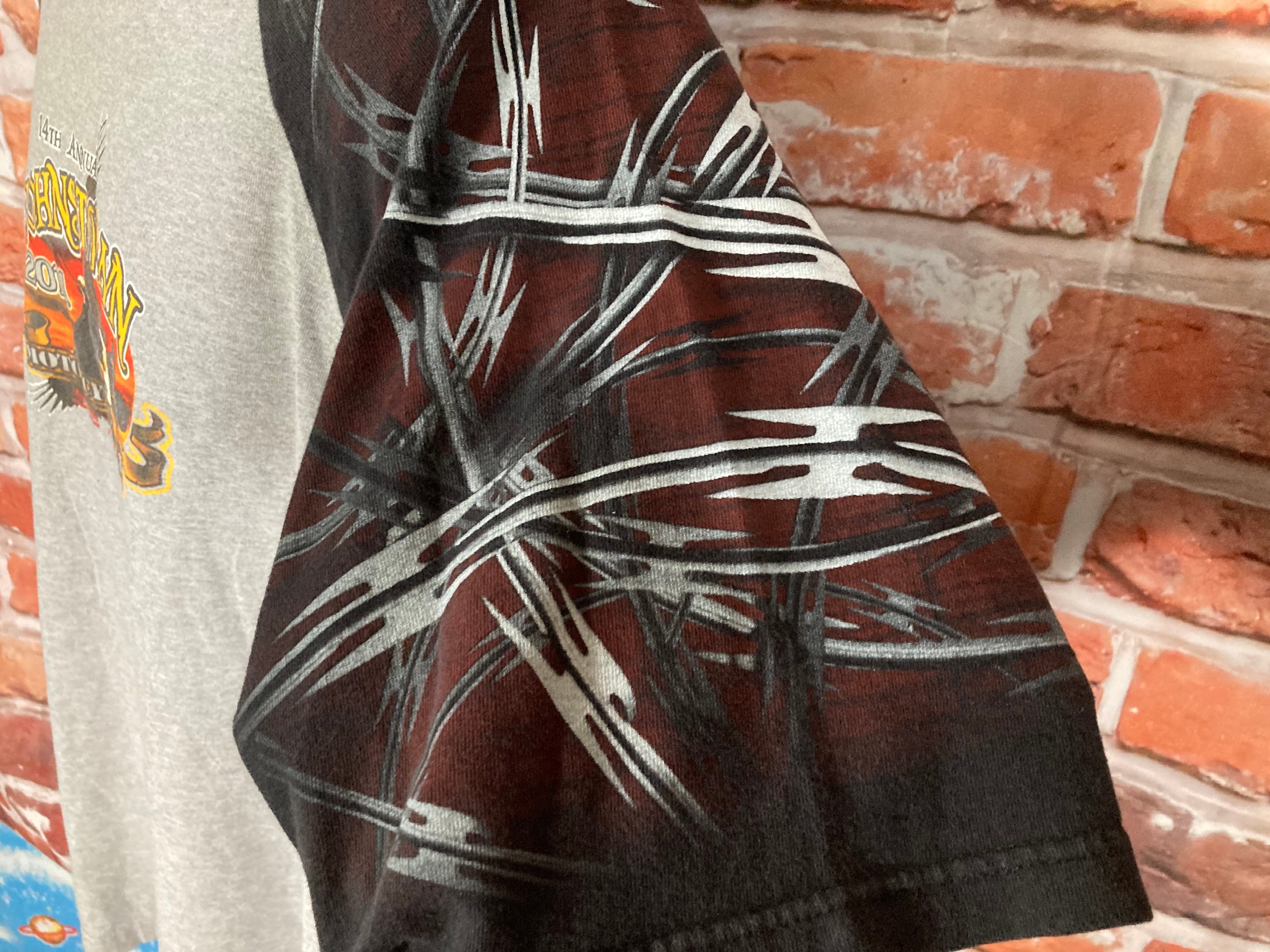 All over Razor Wire sleeves Johnstown Motorcycle Rally shirt Etsy
