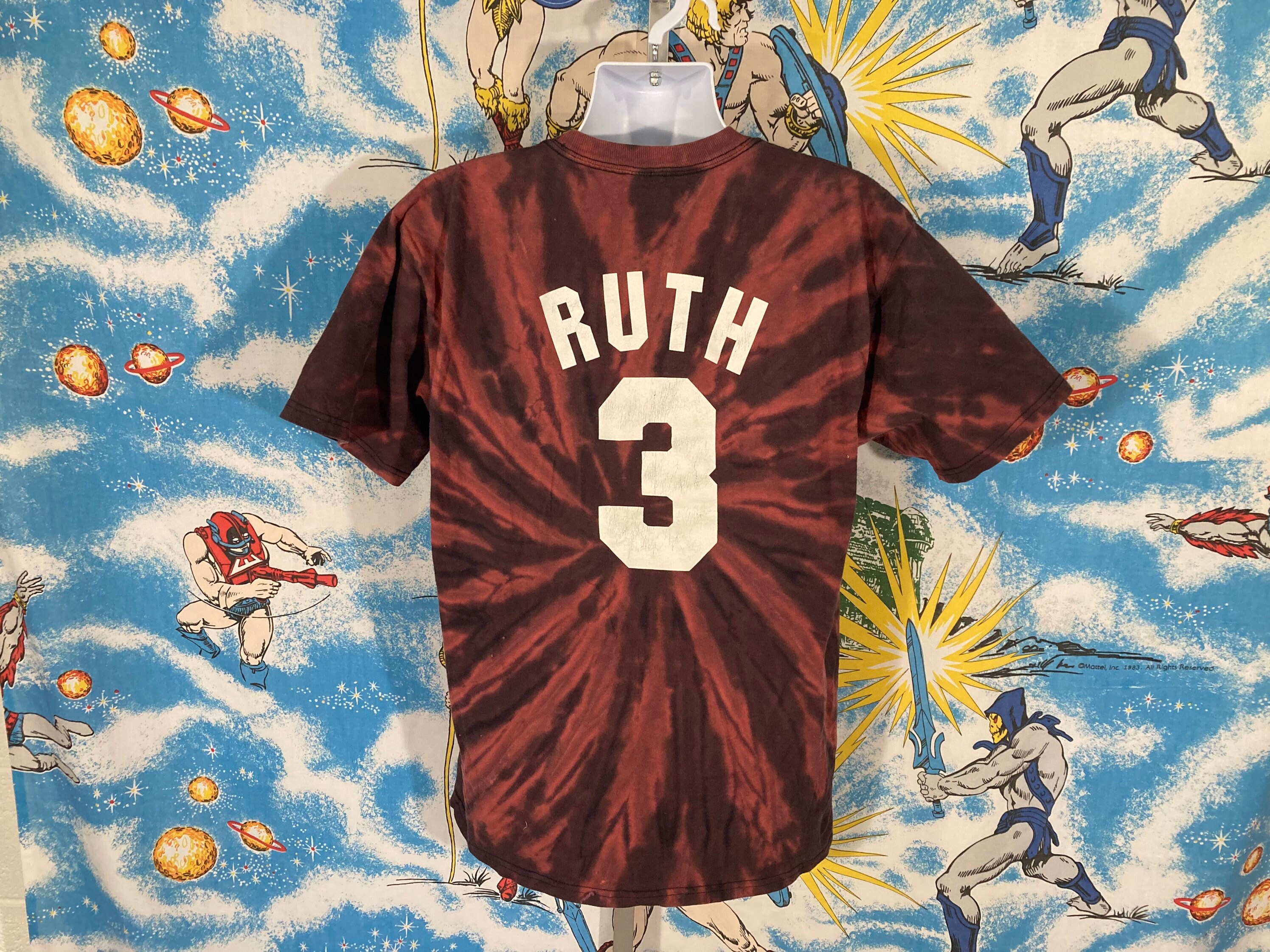 One of a Kind Tie Dye Acid Washed New York Yankees Babe Ruth 