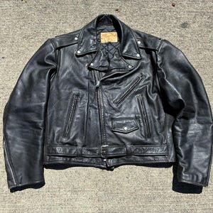 Vintage 70s Excelled Leather Biker Jacket Sz 46 Fits XL Punk - Etsy