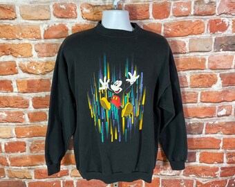 vintage 90s Mickey Unlimited funky print sweatshirt - sz XL - Mickey Mouse colorful