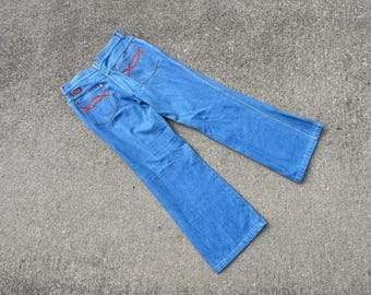 70s vintage Male flare funky jeans - sz 32 x 30 - 1970s mod grunge hippie