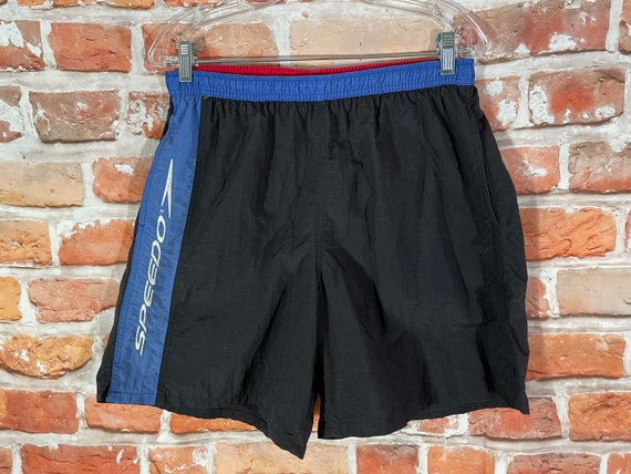 vintage 90s Speedo swim trunks - sz M - swim suit - image 1