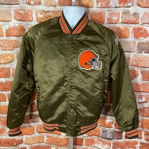 vintage Cleveland Browns Chalk Line Satin Bomber Jacket - sz S