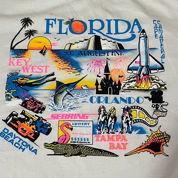 vintage Florida tourist vacation shirt - sz L - 90s alligator grunge tee