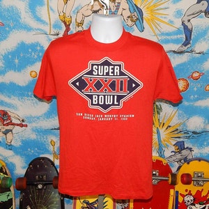 vintage Super Bowl XXII shirt paper thin 80s nfl tee 50/50 t-shirt single stitch grunge indie emo image 2