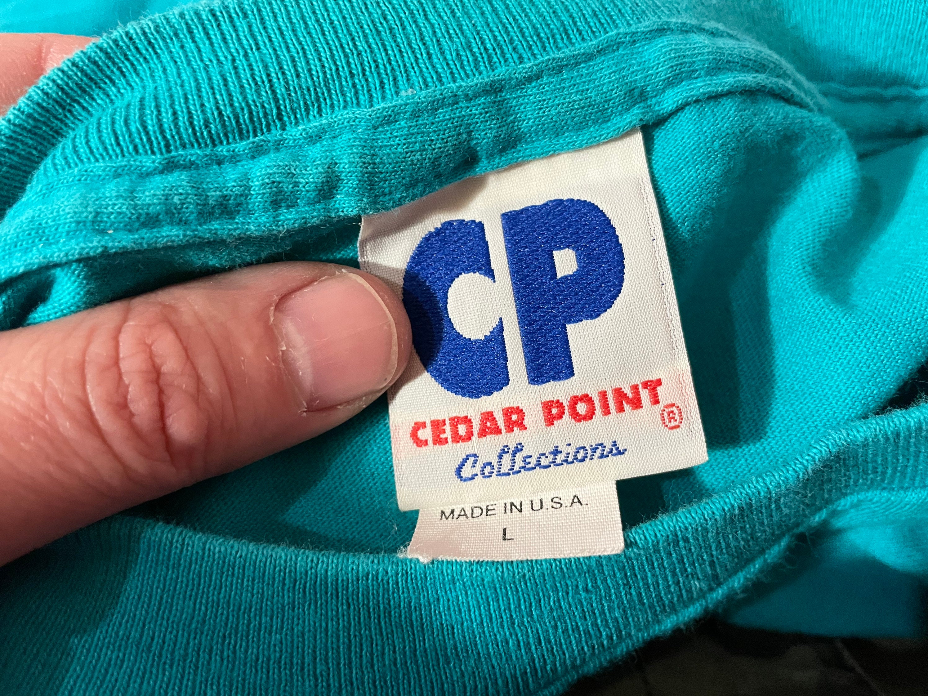 Vintage 90s Cedar Point Shirt - Sz L - Emo Grunge Roller