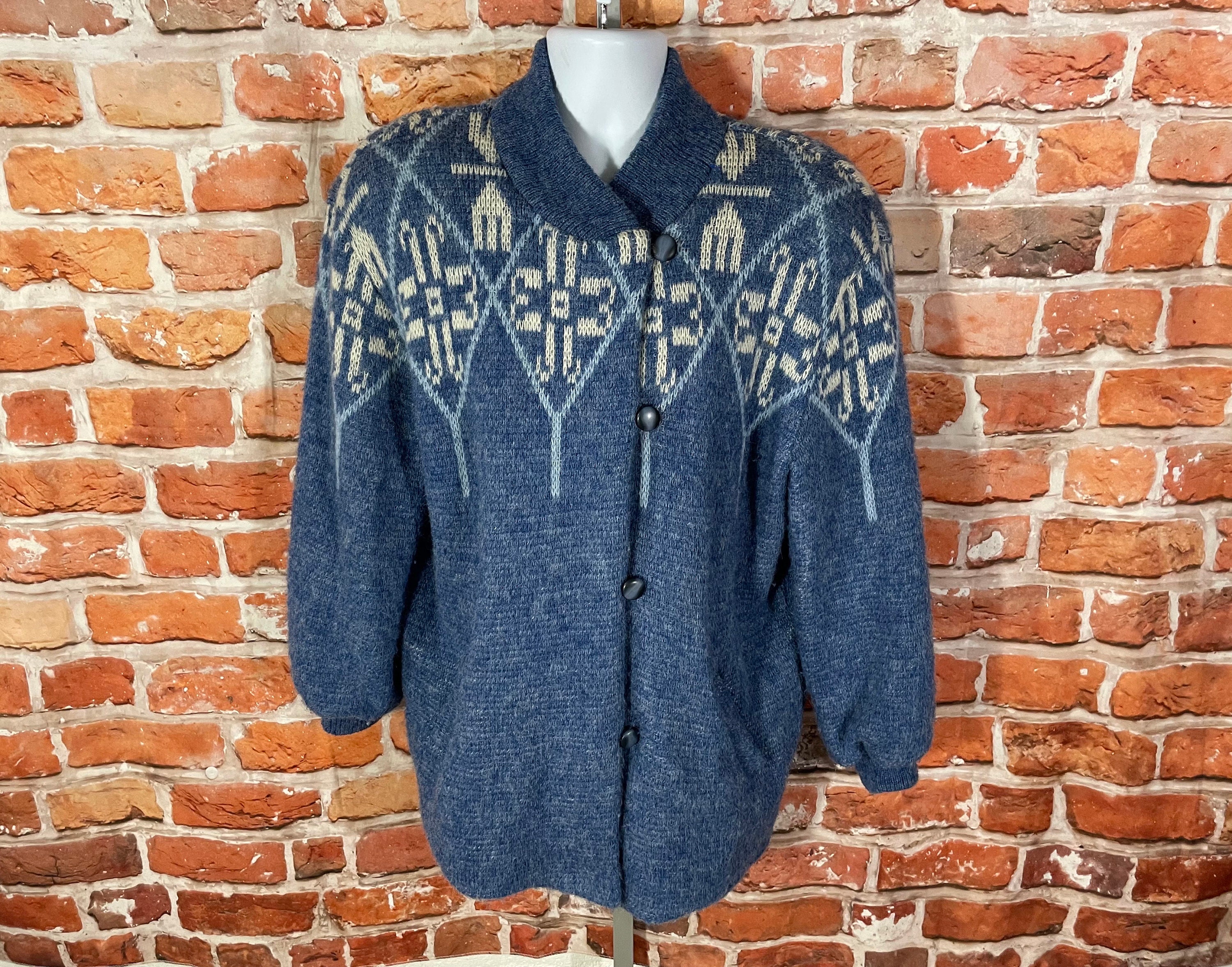 1970's Vintage Tundra Button Down Sweater, Vintage Grandpa