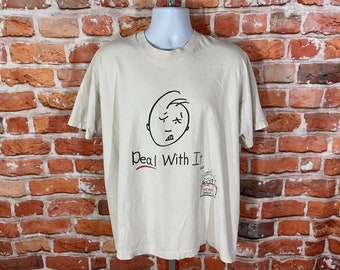 vintage 90s The Head Said Deal With It shirt - sz 2XL - freeze grunge attitude tee