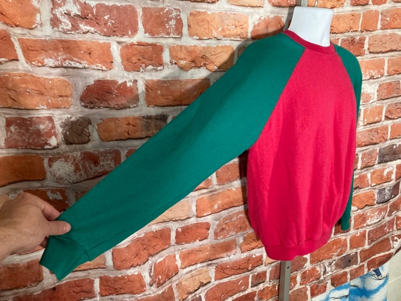 vintage 80s Hot Pink and Green super soft sweatsh… - image 2