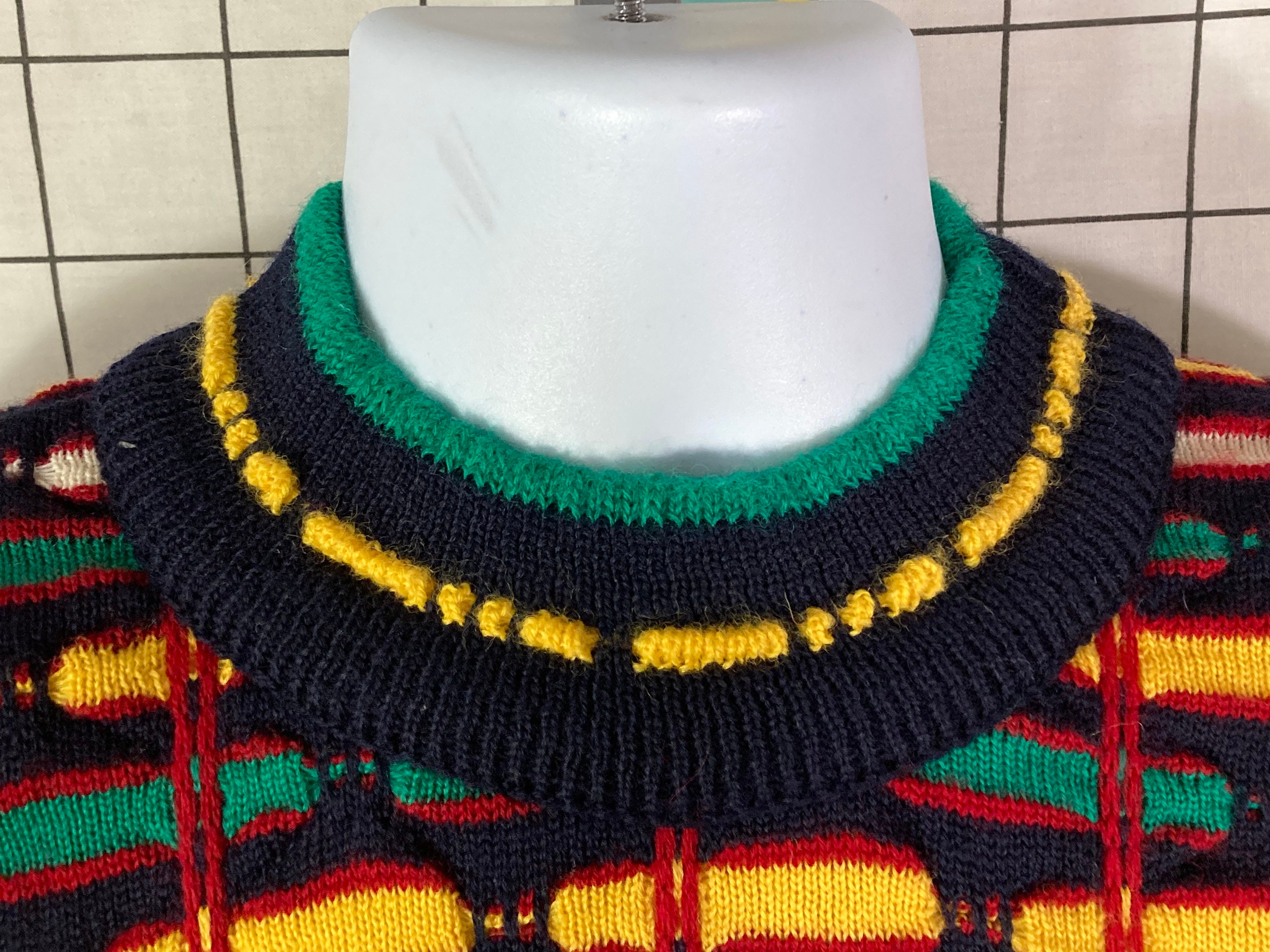 Vintage 90s Coogi Textured Multicolor Textured Wool Sweater Vintage 90s Coogi Textured Multicolor Textured Wool Sweater