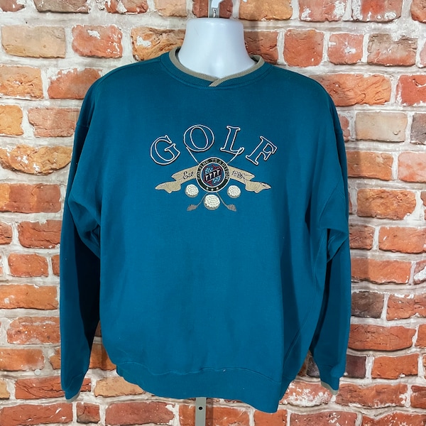 vintage 90s bright blue Golf sweatshirt - sz L -